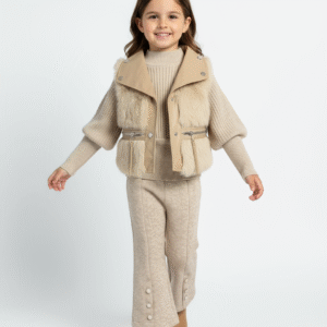 Girl's Beige Knit outfit 20251151
