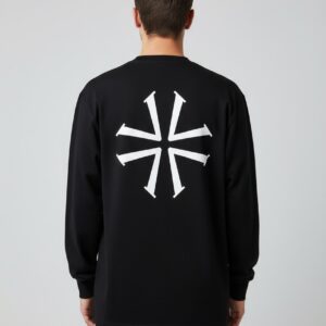 men’s black long-sleeve T-shirt, A1002-2