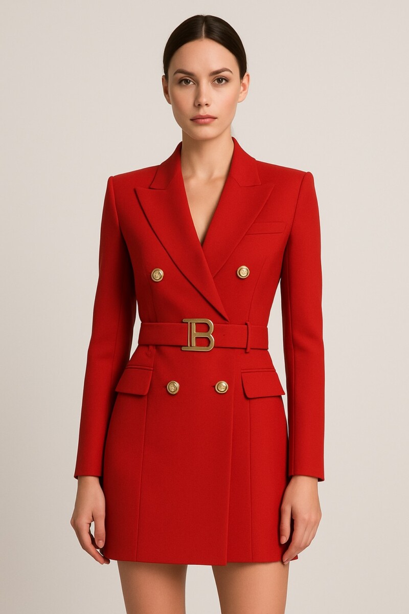 luxurious green blazer dress A1008-1 - Image 4
