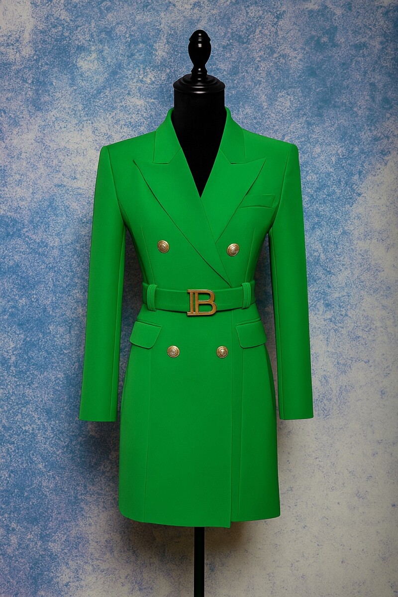luxurious green blazer dress A1008-1 - Image 6