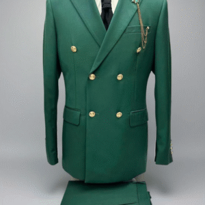 Double Breasted Tailored Suit 6 Gold Buttons