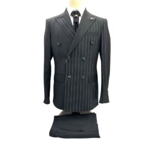 Men’s Black Pinstripe Suit