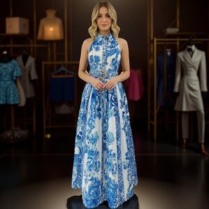 Elegant floral maxi dress, A1109-A
