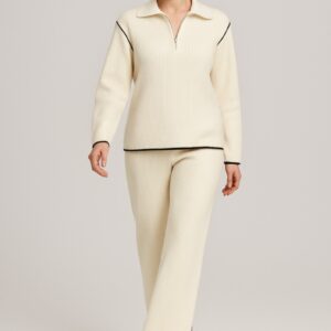 ribbed knit lounge set women cream cream 2 piece knit outfit women wide leg lounge set women