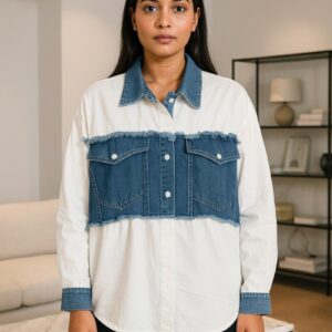 Denim and Cotton Mix Shirt A1211-1